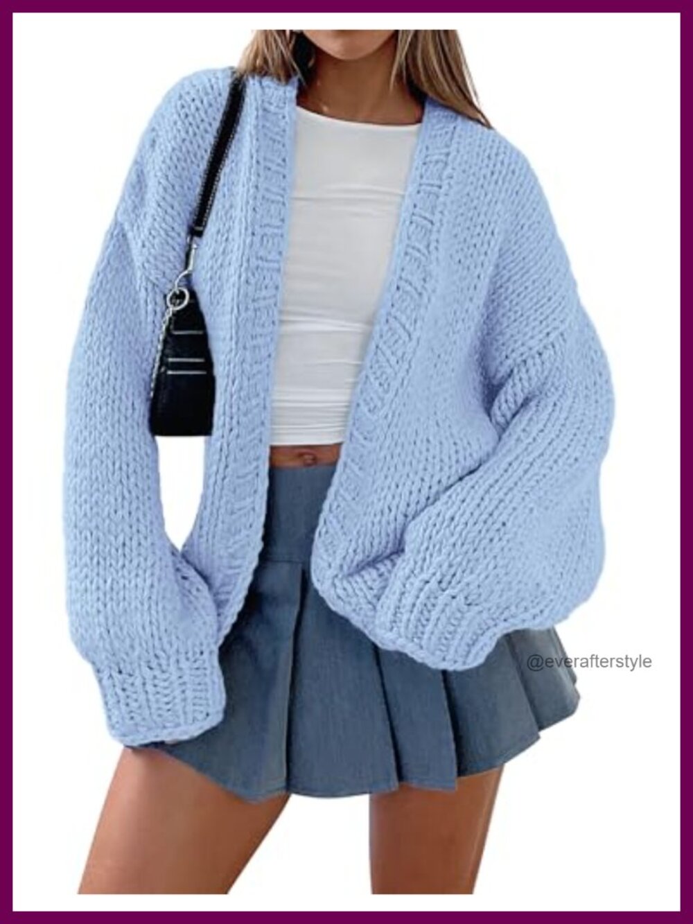 PRETTYGARDEN Chunky Knit Open Front Cardigan Sweater for Women